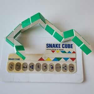 Vintage Rubics Snake Cube 1981 Green White Fidget Toy Puzzle